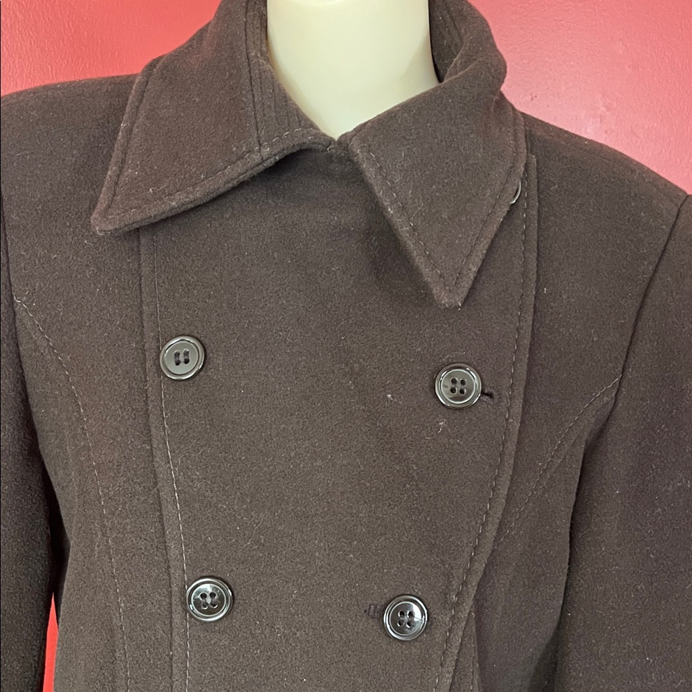 EUC Esprit Brown Double-Breasted Pea Coat - Picture 9 of 13